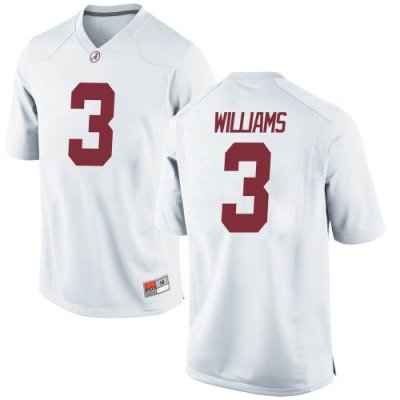 Men's Alabama Crimson Tide #3 Xavier Williams White Replica NCAA College Football Jersey 2403AMYC6